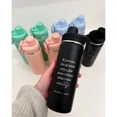 Garrafa Personalizada Termica 800ml Preta Academia Trabalho aço Inox Logo Nome A Laser Envio Ja