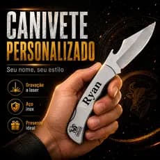 Canivete Personalizado Com Abridor Na Lamina Clip Presilha Bolso Aço Inox Seu Nome Desenho Imagem