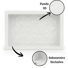 Nicho para Banheiro 30x60 Porta Shampoo e Sabonete Parede Embutir Fundo 3d