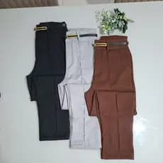Calça Alfaiataria Feminina Tradicional Com Cinto Moda