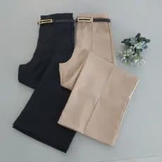 Calça Alfaiataria Pantalona Com Cinto