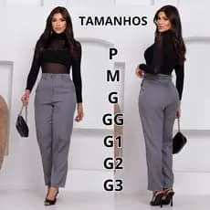 Calça Feminina Social Alfaiataria Reta Do P ao G3 Elegante