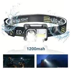 H'maston HW08 1200mah Lanterna De Cabeça Led Recarregável Sensor Indutivo Forte Resistente à respingos Camping