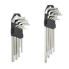 Kit Completo De Chave Allen Hexagonal Média Ou Torx Estrela Grande Longa 9 Peças ou Kit de Ferramentas Completo