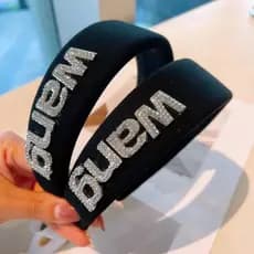 Clássico Feminino Meninas Acolchoado Cristal Carta Bandana Hairband Acessórios De Cabelo Presente Lavagem Rosto Banda