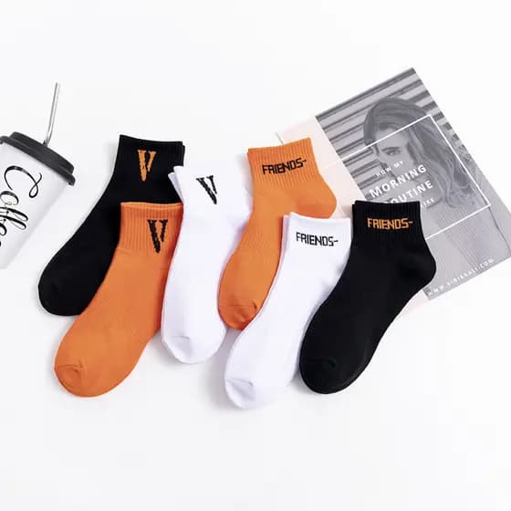 6 Pares Mulheres Homens 100 % Algodão Tornozelo Esporte Meias Estilo Hip Hop Estudante Basquete Rua Skate Personalidade