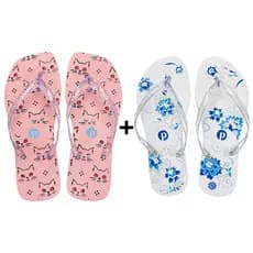 Kit Chinelo Feminino Estampas Confortável Passeio