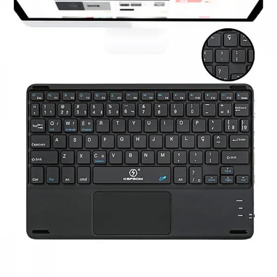 Teclado Slim TOUCH Bluetooth BT Inteligente Tablet Celular Notebook Computador Kapbom KA-690-TOUCH