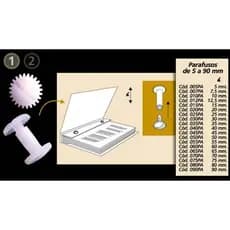 Parafuso Plástico 30mm  c/ 10 pçs Para Pasta Catálogo SI