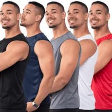 Kit 5 Peças Regatas Masculina Dryfit Lisa Básica Treino Academia Confortável Dia a Dia Camiseta Leve Slim Plus