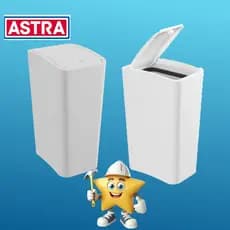 LIXEIRA TAMPA CLICK 8 LITROS  BANHEIRO COZINHA ASTRA COR  BRANCO - ( 1 LIXEIRA)