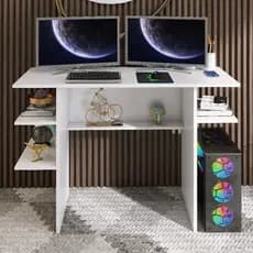 Escrivaninha Mesa para Computador Gamer Com Nichos Quarto Estudo Escritório Home Office