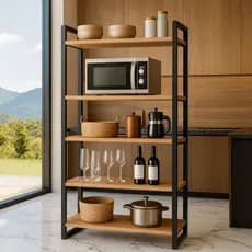 QUEIMA DE ESTOQUE - Aparador Industrial Multiuso com 5 Prateleiras para Cozinha - em Metalon
