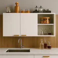 Armário Suspenso Multiuso com Nicho Organizador e 2 Portas - Ideal para Cozinha ou Banheiro