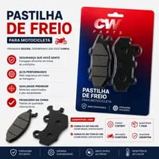 Pastilha freio CW dianteira moto CG 160 Fan CBS / CG 160 Titan EX CBS (Combi Brake) 2018 em diante