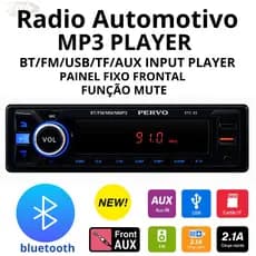 Rádio Automotivo Com Bluetooth FM Player USB e Cartão SD / Controle Remoto