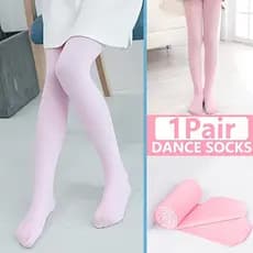 Meia Calça Infantil para Dança Super Elástica e Confortável Meninas de 1 a 12 anos Preto Branco Rosa