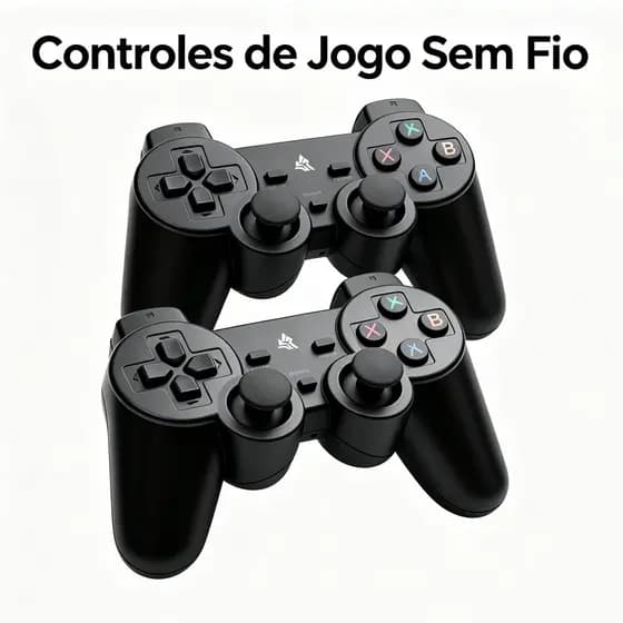 Kit com 2 Controles Gamer Sem Fio 2.4 GHz Alcance de 10 m Compatível com PC e TV Box para Jogos