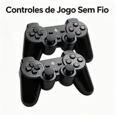 Kit com 2 Controles Gamer Sem Fio 2.4 GHz Alcance de 10 m Compatível com PC e TV Box para Jogos