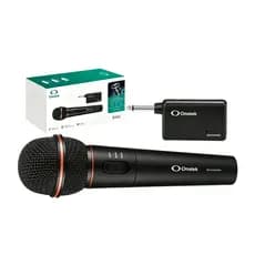 Microfone Sem Fio Profissional P10 Alcance 30m Unidirecional Freq FM Karaokê Gravação Transmissão