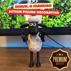 Shaun o Carneiro Boneco Action Figure 3D Decorativo para Quarto Escritório Coleção e Presente em PLA