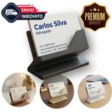 Porta Cartões Visita Minimalista Organizador de Mesa Escritório Recepção Profissional Elegante 3DPro