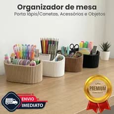 Organizador de Mesa para Escritório Home Office Porta Canetas Acessórios e Objetos Multifuncional 3D