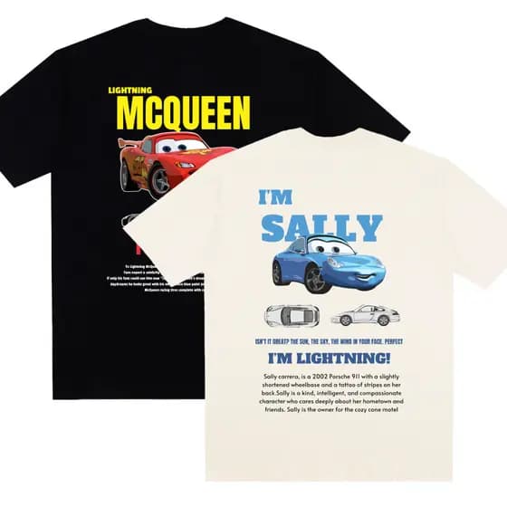Conjunto camisetas streetwear COUPLE MCQUEEN e SALLY