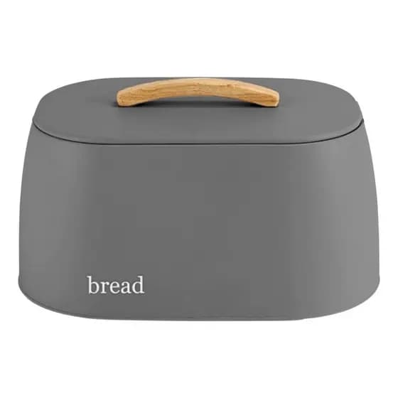 Porta Pão Grande Lata Pães Metalla Bread Com Tampa Sense Ou Cinza