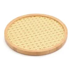 Bandeja Redonda Palhinha Oikos Bambu Natural 20cm Nude
