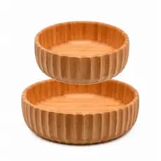 Kit 2 Bowls Canelados De Bambu - Oikos Bambu