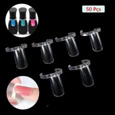 50 Unidades De Unhas Postiças Anel Para Mostruario Expositor De Esmalte Testador Profissional Manicure Bege Transparente