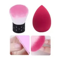 Kit de Pincel para Unha E Esponja de Gota Para Aplicação De Maquiagem, Pincel Com Strass no Cabo