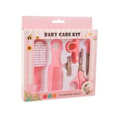 Kit Higiene e Cuidados Infantil Bebê Recém Nascido 6 Peça Menina Menino Lixa Cortador de Unha Pente Tesoura Escova Macia