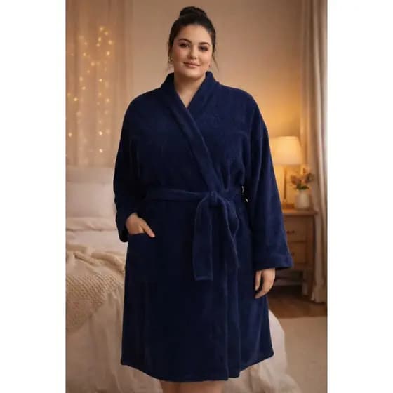 Roupão Plus Size XGG Banho Microfibra Unissex Adulto Manta Fleece S/ Bolso