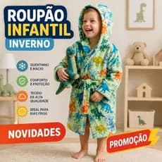 Roupão de Frio Infantil Com Capuz Menina e Menino Manta  Conforto e Elegancia