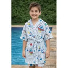 ROUPÃO DE BANHO INFANTIL COM CAPUZ ATOALHADO SUPER MACIO MENINA E MENINO ESTAMPADOS E LISOS