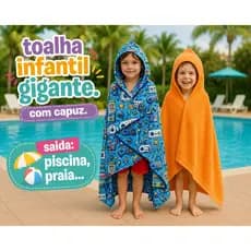 TOALHA INFANTIL COM CAPUZ GIGANTE BANHÃO FELPUDA-MACIA