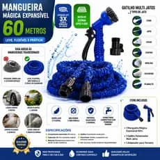 Mangueira Flexível Expansível 60m Alta Pressão com Esguicho