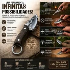 Faca Apollo Sem Bainha Afiada Resistente Camping Trilha