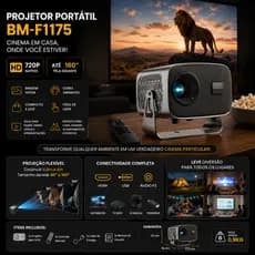 Projetor Portátil HD 720P Nativo Mini Projetor WiFi Bluetooth Cinema Em Casa Android iPhone Home Theater
