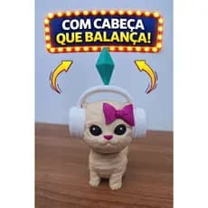 Gato The Sims Dançando 3D com Cabeça que Balança | Meme Geek Decorativo