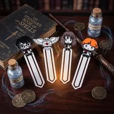 Kit Marcadores Harry Potter Colecionável Bookmark Geek Leve 4 Personagens