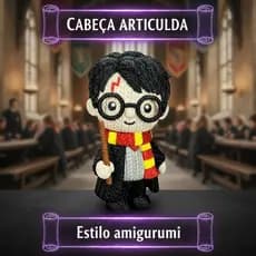 Harry Potter Boneco Articulado Estilo Amigurumi Decor Geek Colecionável Presente