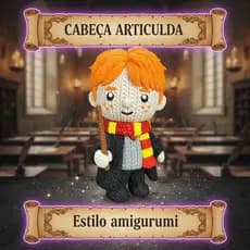 Boneco Ron Weasley Bruxo Geek Presente Colecionável Estilo Amigurumi Inspirado Harry Potter