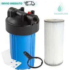 Big Blue Filtro Caixa D'agua 10'' 20 Micra Alta Vazão Kit Filtro Refil