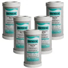 Kit 5 Refil 5" Carvão Ativado Filtro de Agua Purificador Tira Cloro e Odor da Água Microtek