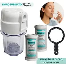 Filtro de Água Purificador Cozinha Remove Cloro C/ 2 Refis Reposição Carbon Block Carvão Ativado 5"