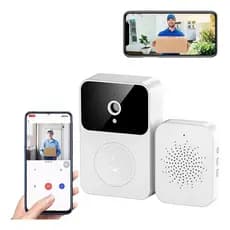 Campainha Inteligente Wi-Fi HD com Câmera Sem Fio–Vídeo Porteiro Recarregável e Acesso pelo Celular