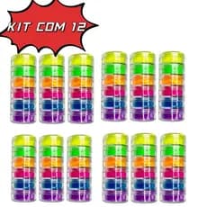 ATACADO-KIT COM 12 Sombra Maquiagem Pigmento Neon Carnaval/maquiagem, Tinta ,sombra, cílios, boca .
